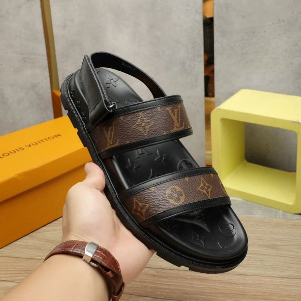 Luxury-Inspired Men Designer Sandals – Brown & Black