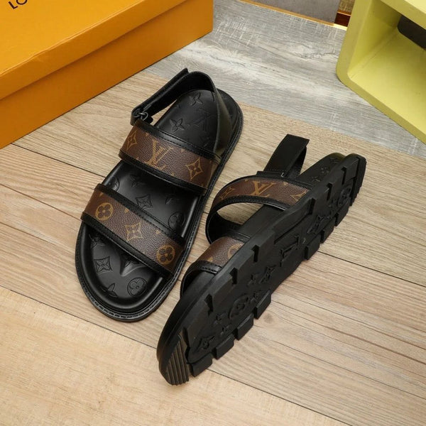 Luxury-Inspired Men Designer Sandals – Brown & Black