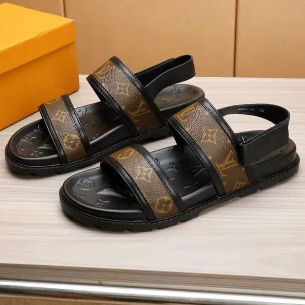 Luxury-Inspired Men Designer Sandals – Brown & Black