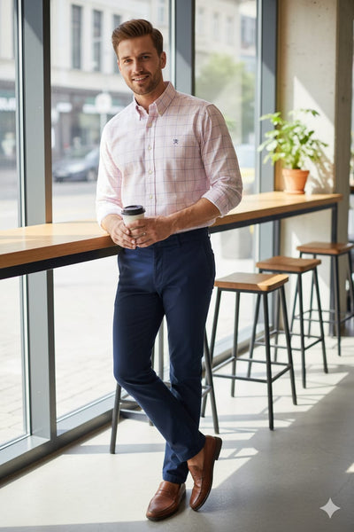 Men Classic Checkered Button-Down Shirt