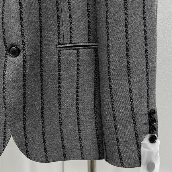 Men Pinstripe Blazer - Classic Fit