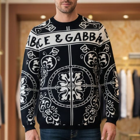 Imported Logo-Print Woolen Pullover