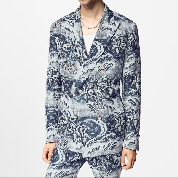 Bold Floral Print Blazer and Pants Set