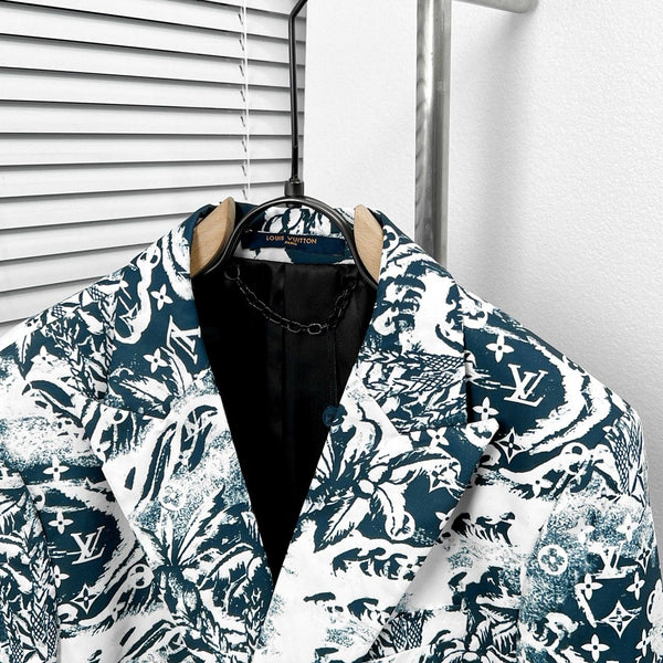 Bold Floral Print Blazer and Pants Set