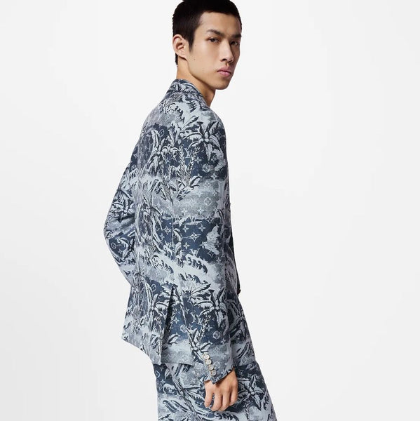 Bold Floral Print Blazer and Pants Set