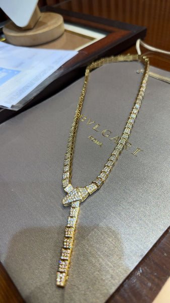 Luxury Sparkling Snake-Inspired Diamond Necklace