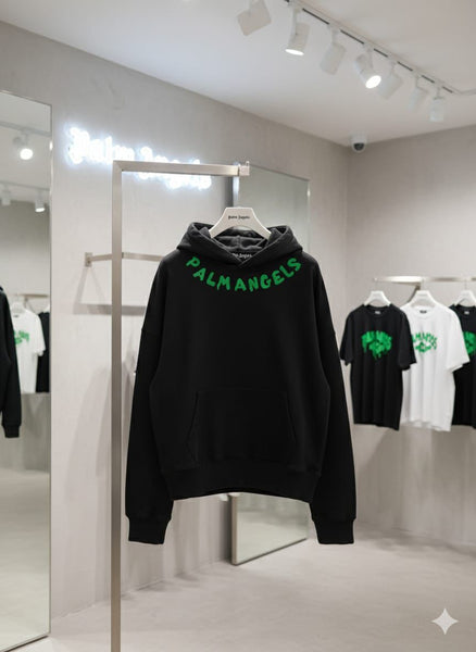 Men Black Hoodie with Graphic Design