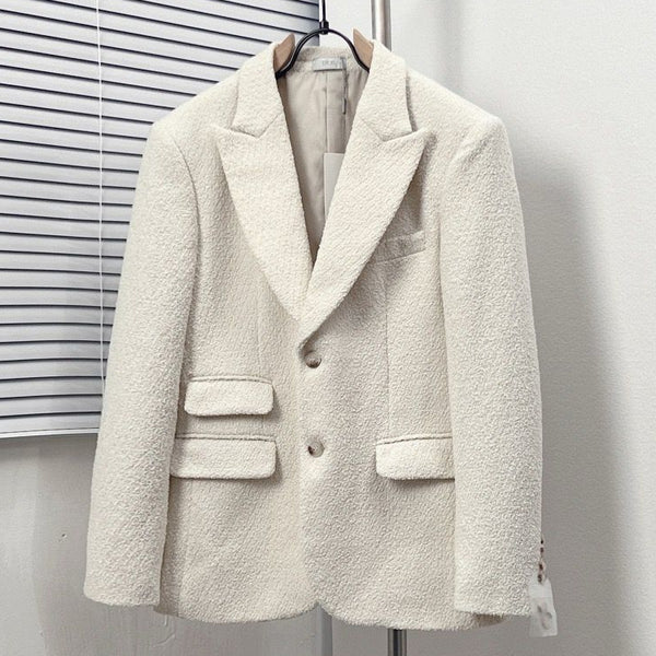 Latest and Premium  Effortless Ivory Texture Blazer