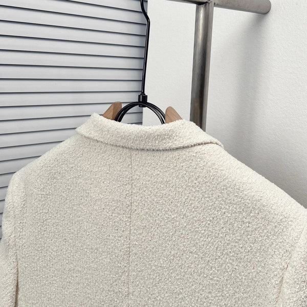 Latest and Premium  Effortless Ivory Texture Blazer