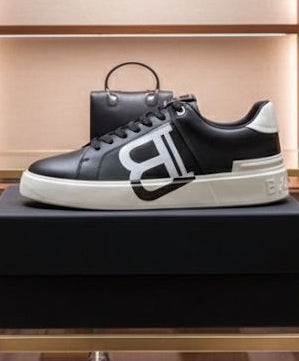 Men Premium Black Leather Sneakers