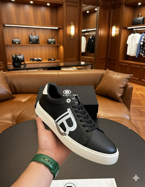 Men Premium Black Leather Sneakers