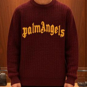 \Burgundy Logo Knit Sweater Premium Streetwear Essential