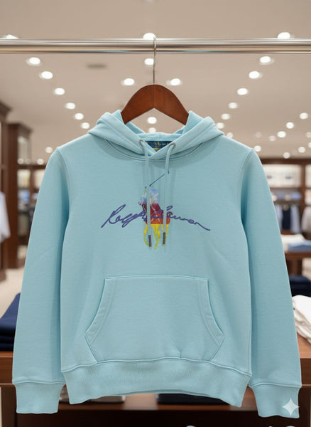 Kids Sky blue Hoodie with Multicolor Polo  For Kids