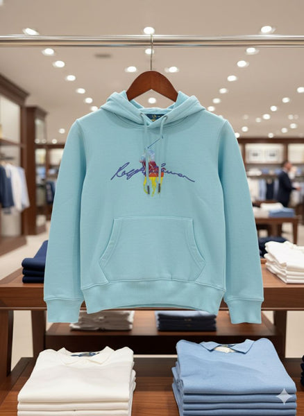 Kids Sky blue Hoodie with Multicolor Polo  For Kids