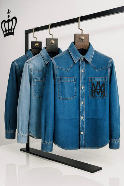 Blue Denim Western Shirt Classic Elegance with Modern Edge