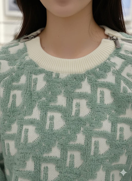 Elegant Designer Mint Green Logo Pullover