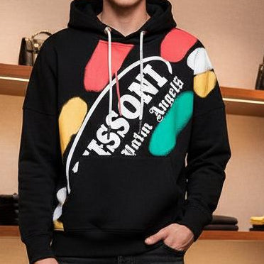 Premium Imported Black  Splash Hoodie
