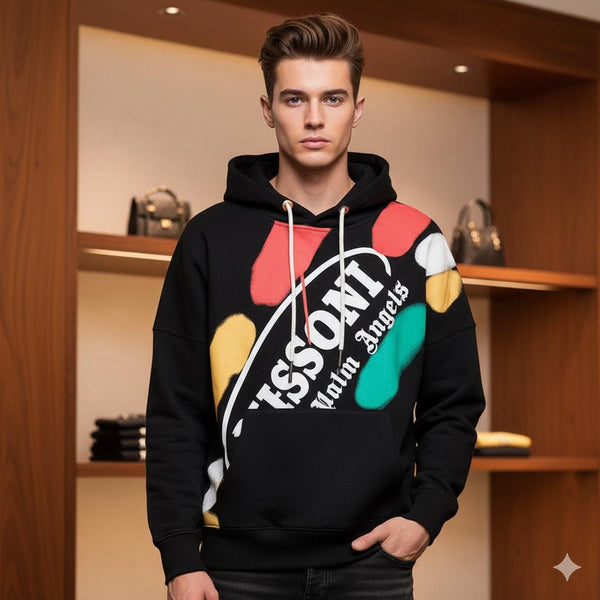 Premium Imported Black  Splash Hoodie