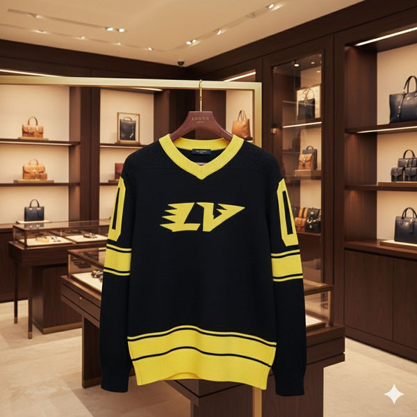 Elegant & Casual Intarsia Football Pullover For Men