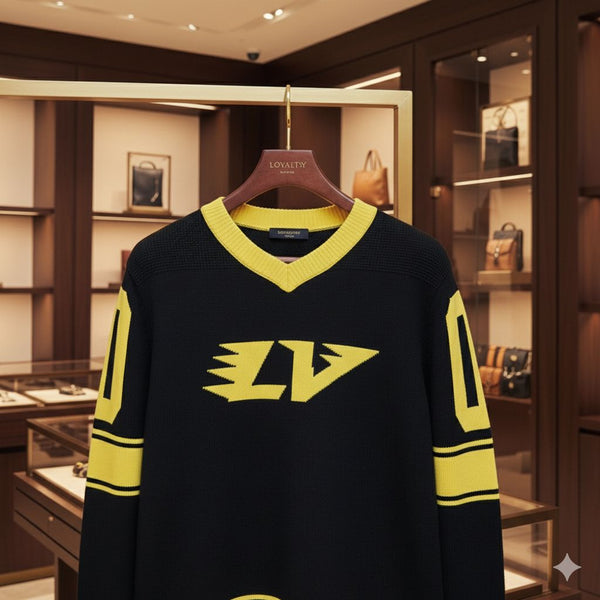 Elegant & Casual Intarsia Football Pullover For Men