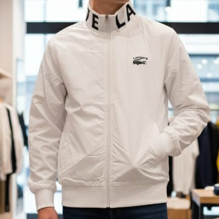 Premium Designer Sporty White Zip-Up Jacket