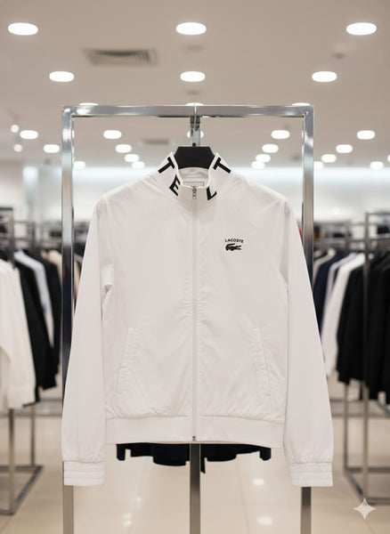 Premium Designer Sporty White Zip-Up Jacket