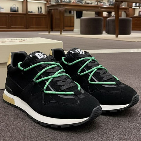 Branded  Dual-Laced Suede Sneakers