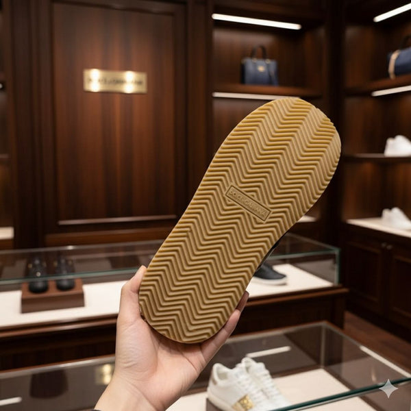 Premium Green Canvas Espadrilles with Script Logo & Striped Toe