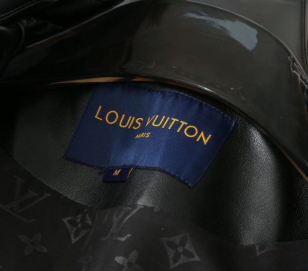 Designer Black Leather Jacket with Embossed Cloud Pattern