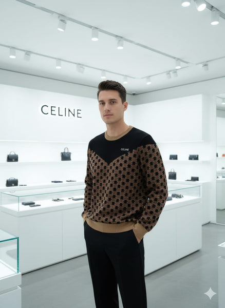 Imported Round Knit Logo Sweater