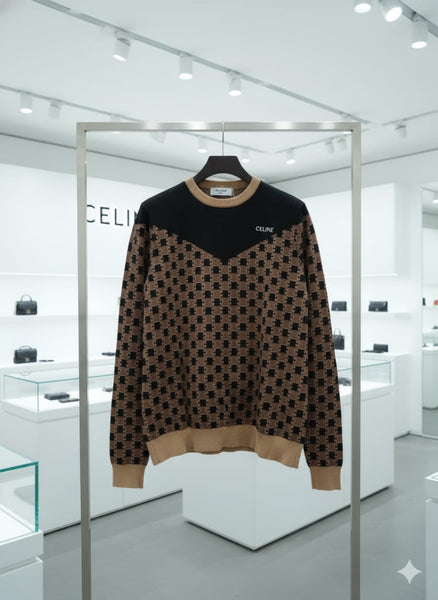 Imported Round Knit Logo Sweater