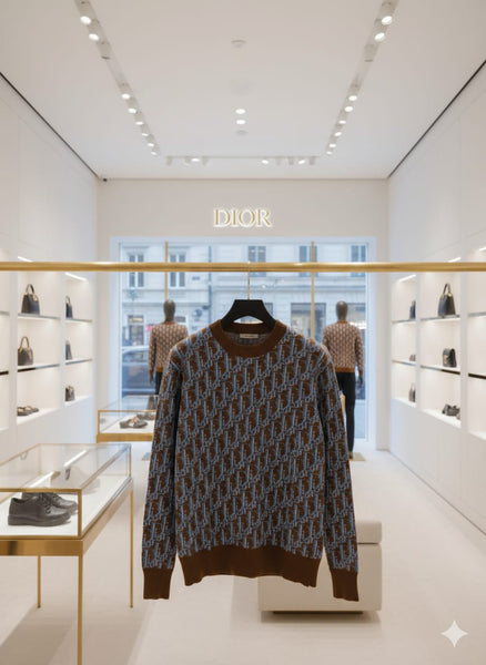 Luxury All-Over Logo Pattern Crewneck Jumper