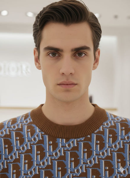 Luxury All-Over Logo Pattern Crewneck Jumper