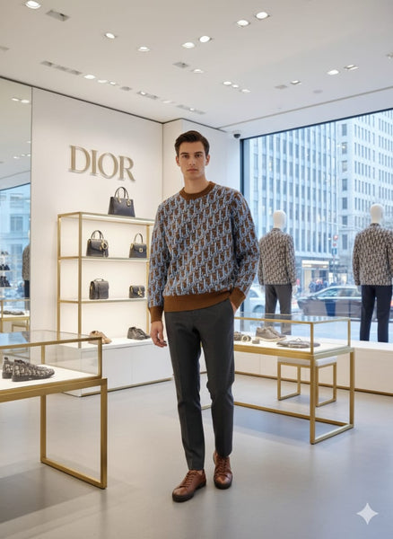 Luxury All-Over Logo Pattern Crewneck Jumper