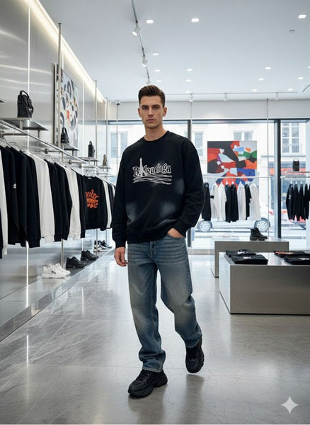 Premium Graphic Black Sweatshirt