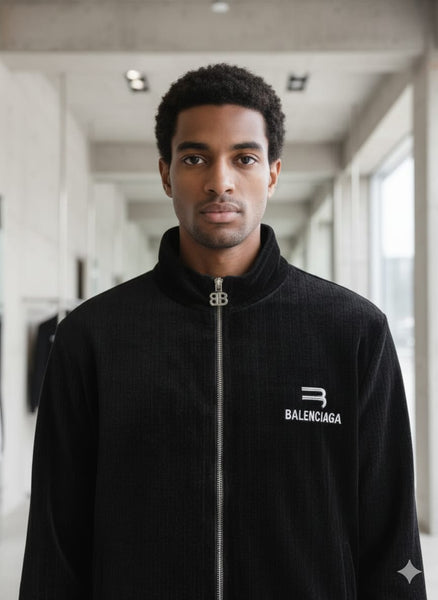 Designer brand  Black Zip-Up Logo Jacket