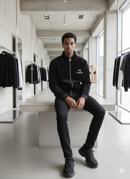 Designer brand  Black Zip-Up Logo Jacket