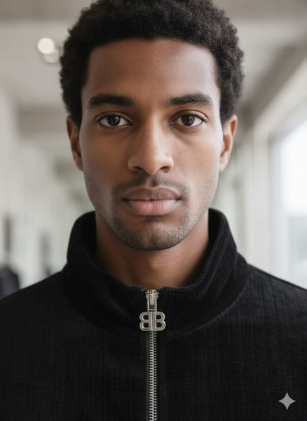 Designer brand  Black Zip-Up Logo Jacket