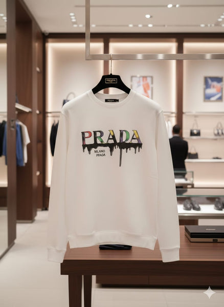 White Drip Logo Luxury Sweatshirt