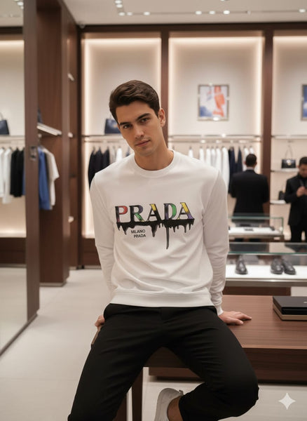 White Drip Logo Luxury Sweatshirt