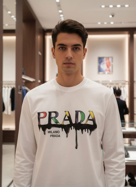 White Drip Logo Luxury Sweatshirt