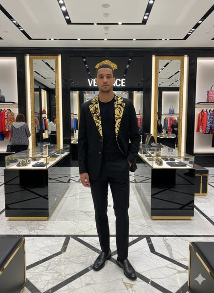 Luxury  Baroque Print Black Blazer