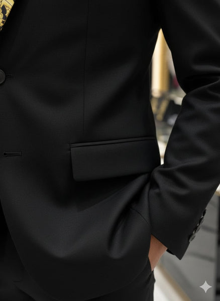 Luxury  Baroque Print Black Blazer