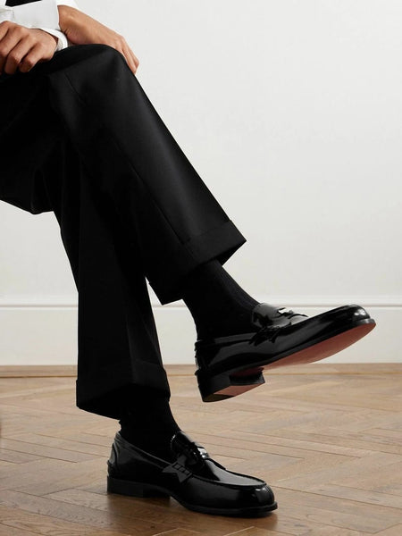 Premium Patent-Leather Penny Loafers