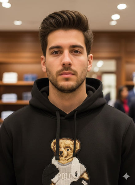 Luxury Bear Signature Black Hoodie – Premium Casual Wear