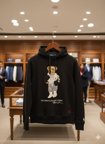 Luxury Bear Signature Black Hoodie – Premium Casual Wear