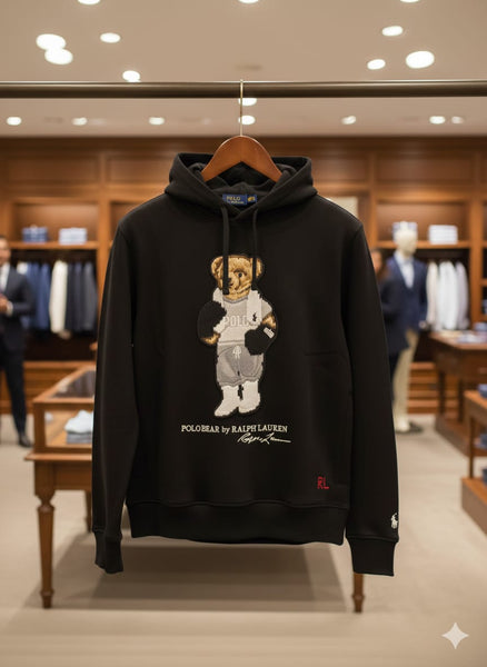 Luxury Bear Signature Black Hoodie – Premium Casual Wear