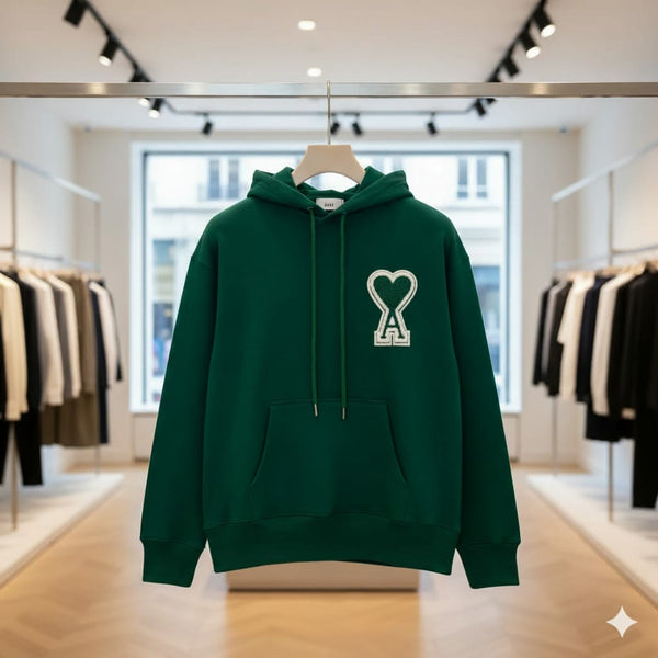 Luxury Women’s  Green Hoodie with Designer Chest Logo