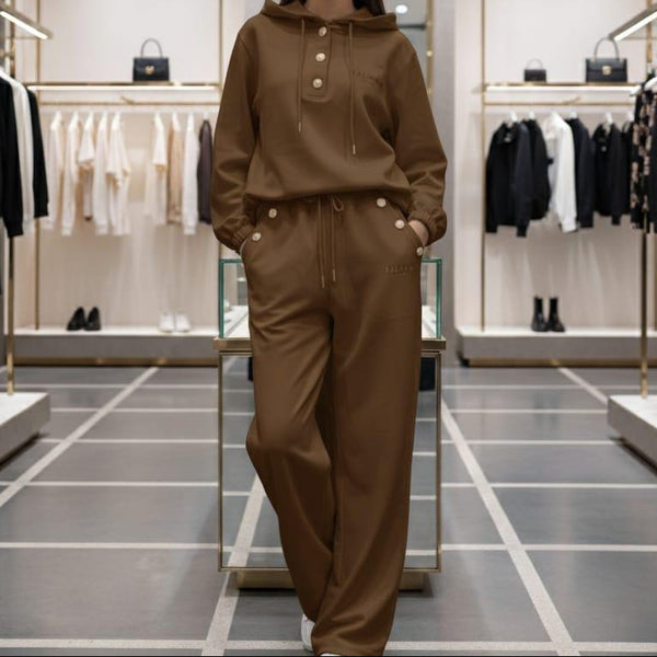 Premium Brown  Track Set with Gold Button Detailing