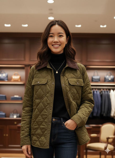 Premium Quilted Corduroy-Collar Shirt Jacket